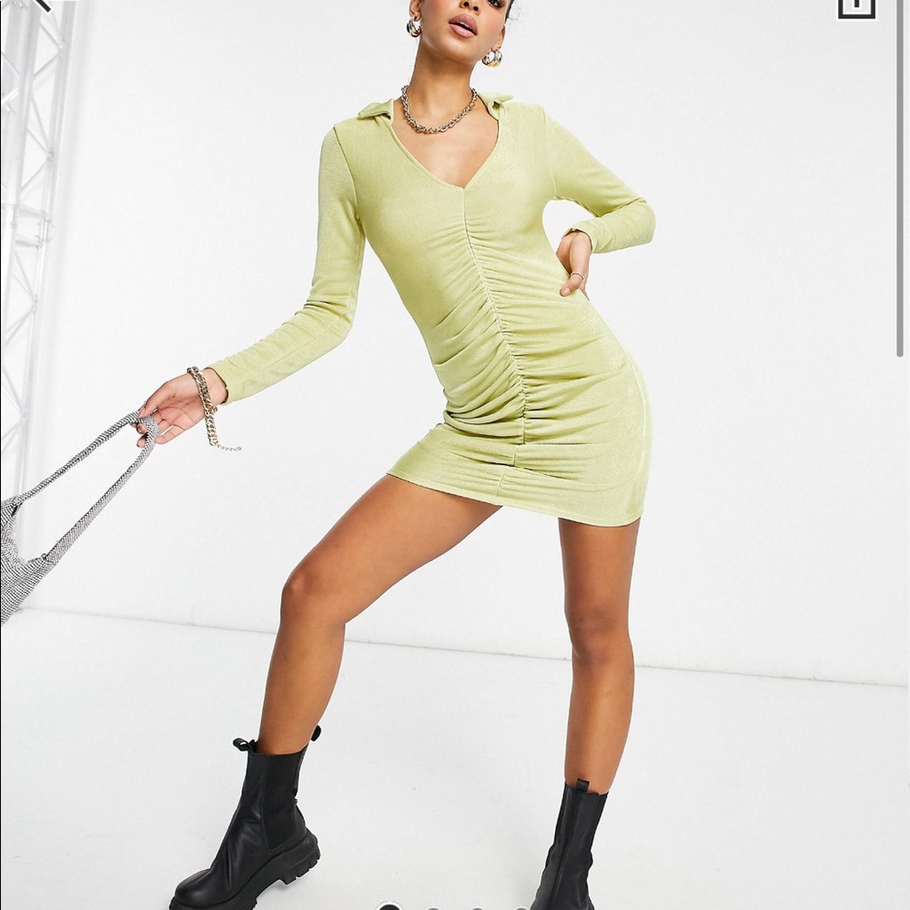 Green Ruched Dress